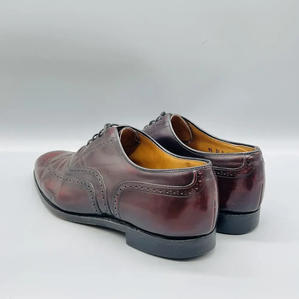 Johnston & Murphy Shoes Mens 9.5 Red Leather Limited Collection Wingtip Dress